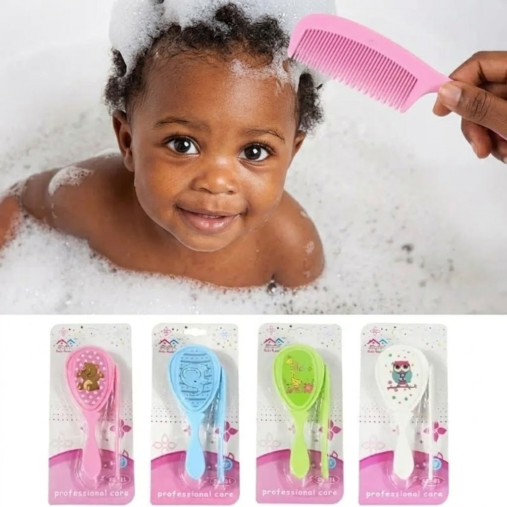 Premium Baby Hair Brush & Comb Set – Soft Bristle Grooming Kit for Infants