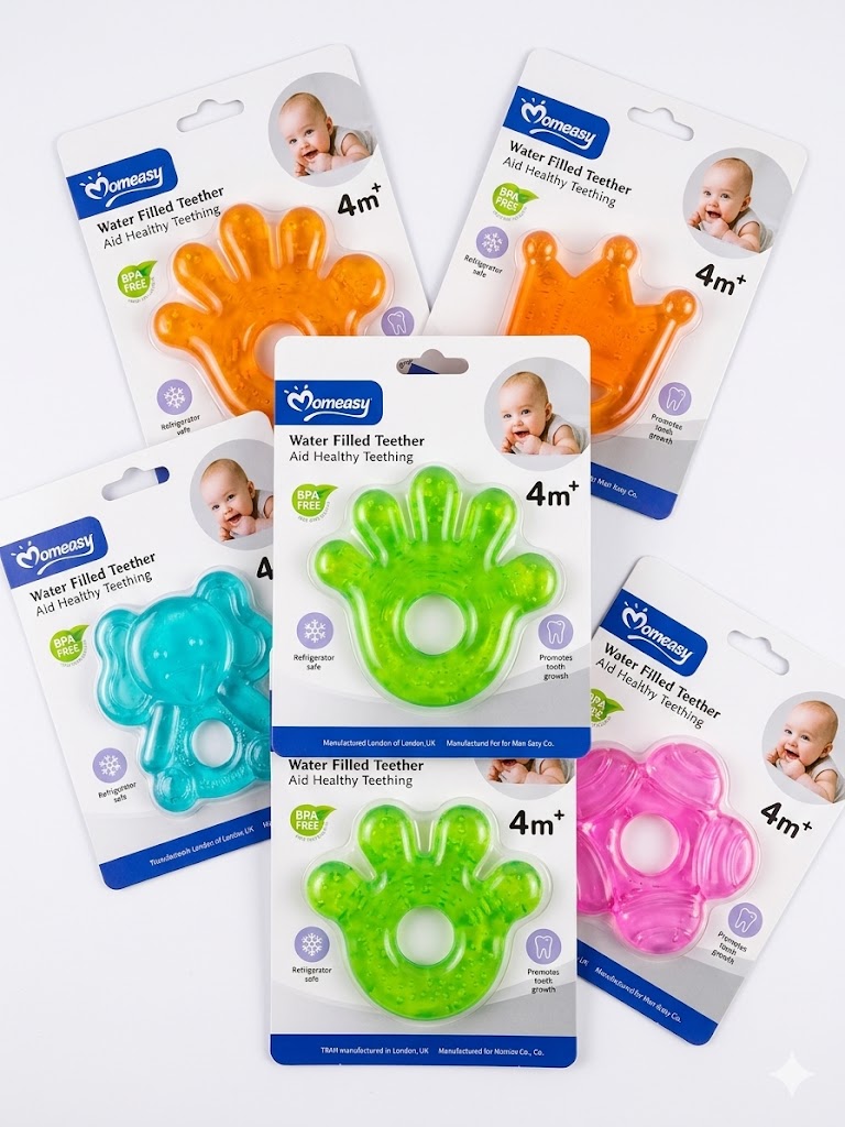 Momeasy Baby Teether & Rattle Ball – 100% Food-Grade Silicone Teething Toy