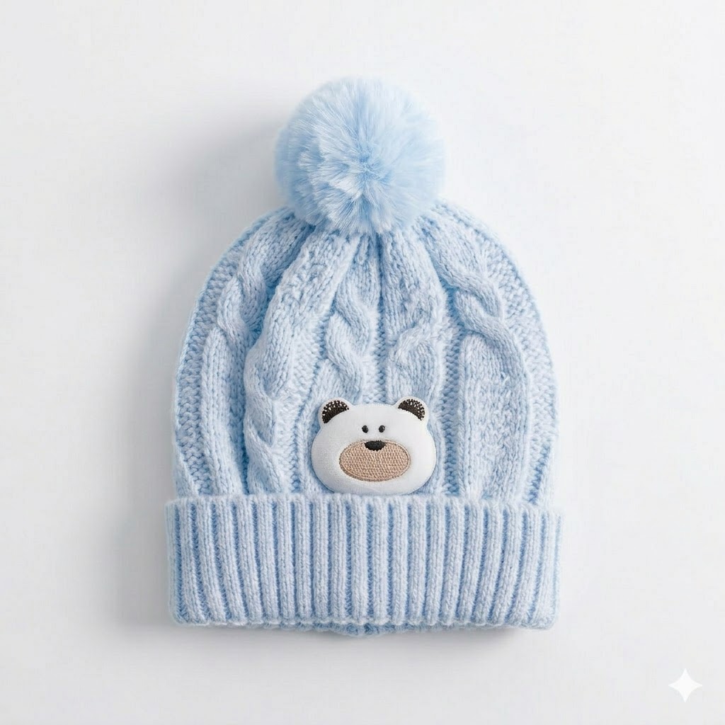 Premium Warm Baby Beanie – Comfortable Breathable Cotton Lining – Cute Designs