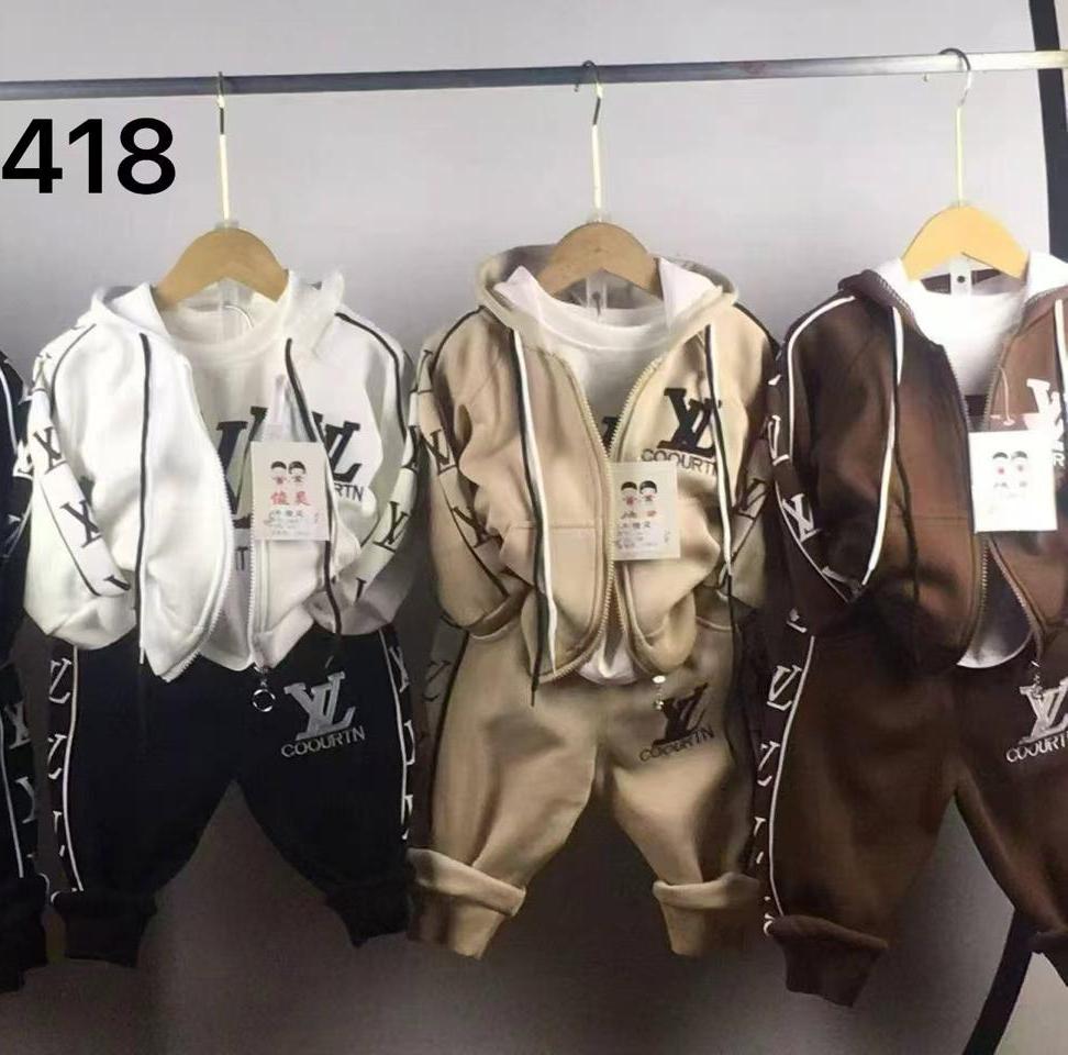 Kids Stylish Brown Zip-Up Hoodie and Jogger Tracksuit Set - Premium Comfort