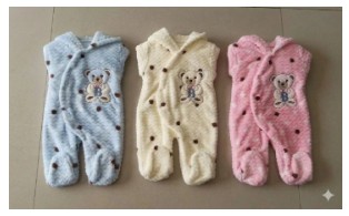 Soft Dotted Fleece Baby Romper - Hooded Footed Jumpsuit for Boys & Girls