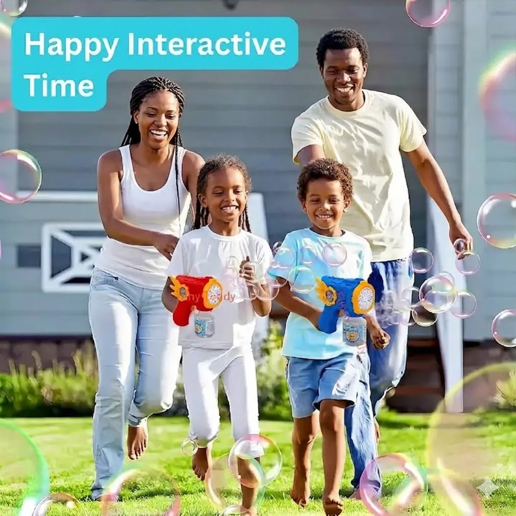 Electric Bubble Gun Machine for Kids, Automatic Bubble Blaster with LED Light, Includes Bubble Liquid, Perfect Birthday Gift for Boys and Girls.