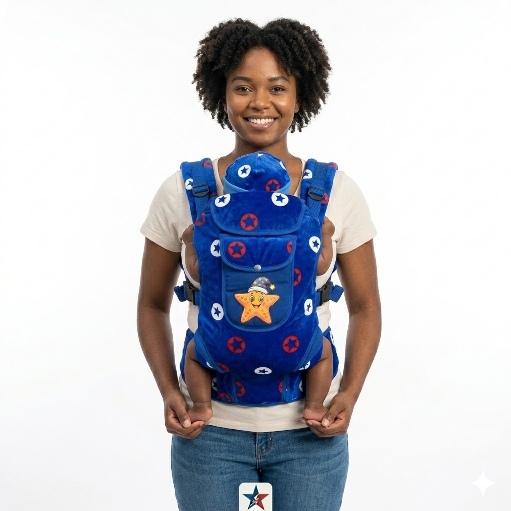 Ergonomic Front & Back Baby Carrier Nest with Adjustable Straps -with stars