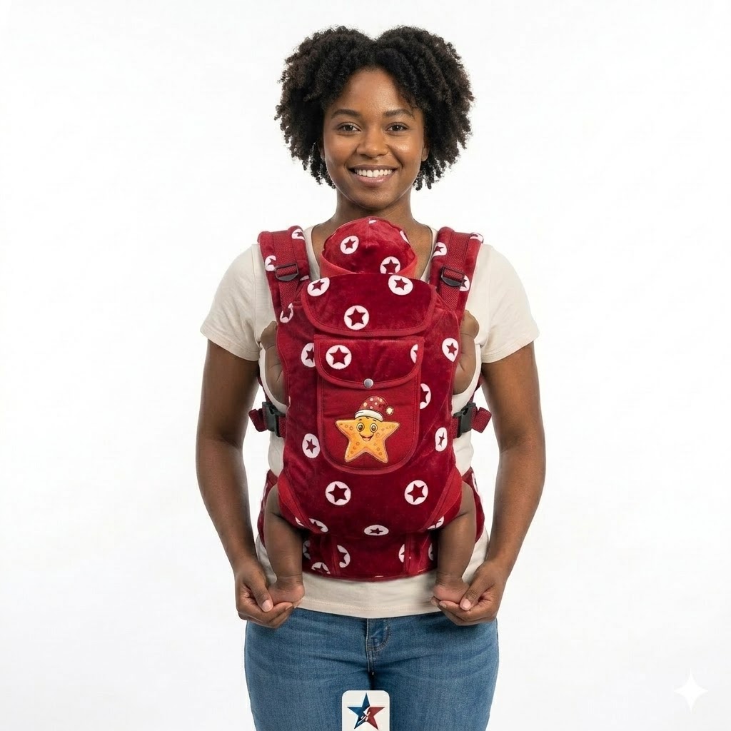 Ergonomic Front & Back Baby Carrier Nest with Adjustable Straps -with stars