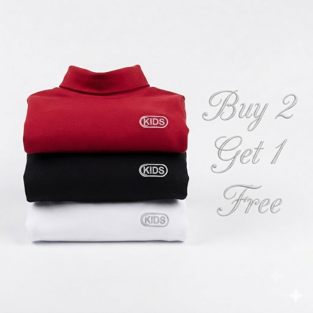 BUY 2 GET 1 FREE. Premium Long-Sleeve Thermal Pull Neck Top – Unisex