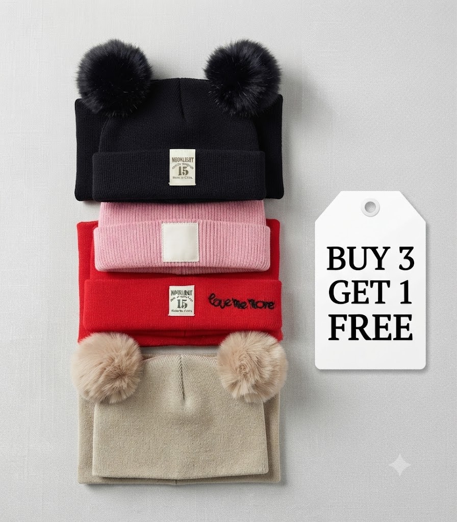 BUY 3 GET 1 FREE, 2-in-1 Baby Hat and Scarf Set - Soft Cotton Warm Winter Beanie & Matching Scarf - Cozy Newborn Headwear for Boys & Girls