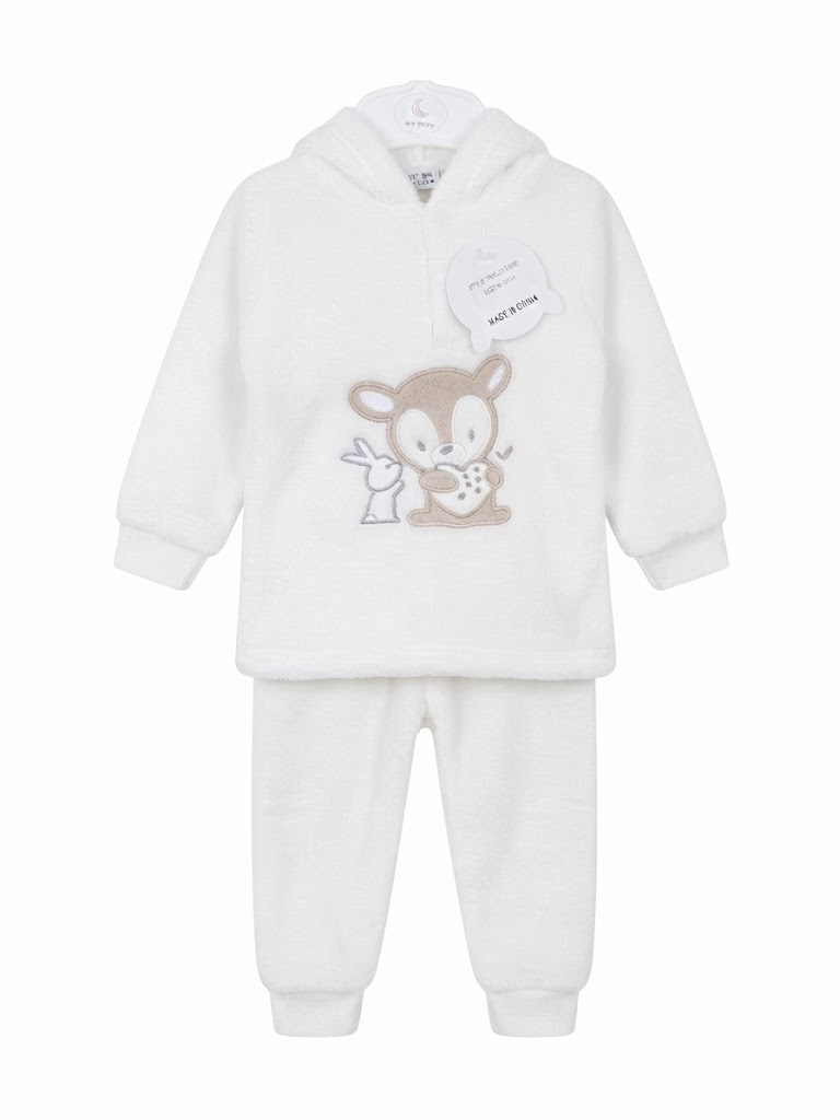 2-Piece Newborn & Infant Warm Fleece Hoodie & Trouser Set – Cozy All-Season Apparel