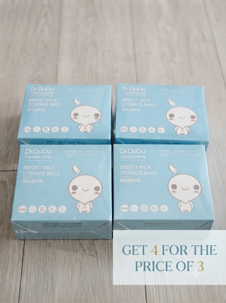 BUY 3 GET 1 FREE.   Dr. Dudu Breast Milk Storage Bags – 30pcs | BPA-Free, Leak-Proof, Pre-Sterilized Double-Zip Breastmilk Freezer Bags for Safe Breast Milk Storage & Feeding Convenience