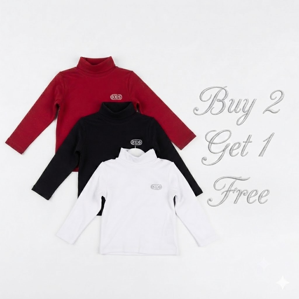 BUY 2 GET 1 FREE. Premium Long-Sleeve Thermal Pull Neck Top – Unisex