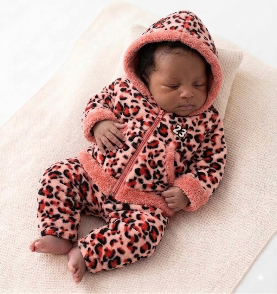 unisex Leopard Print Fleece Hoodie and Trouser Set - Winter Warm Tracksuit for Toddlers