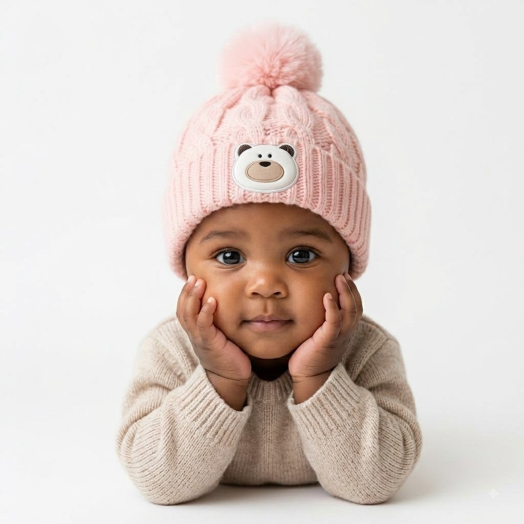 Premium Warm Baby Beanie – Comfortable Breathable Cotton Lining – Cute Designs