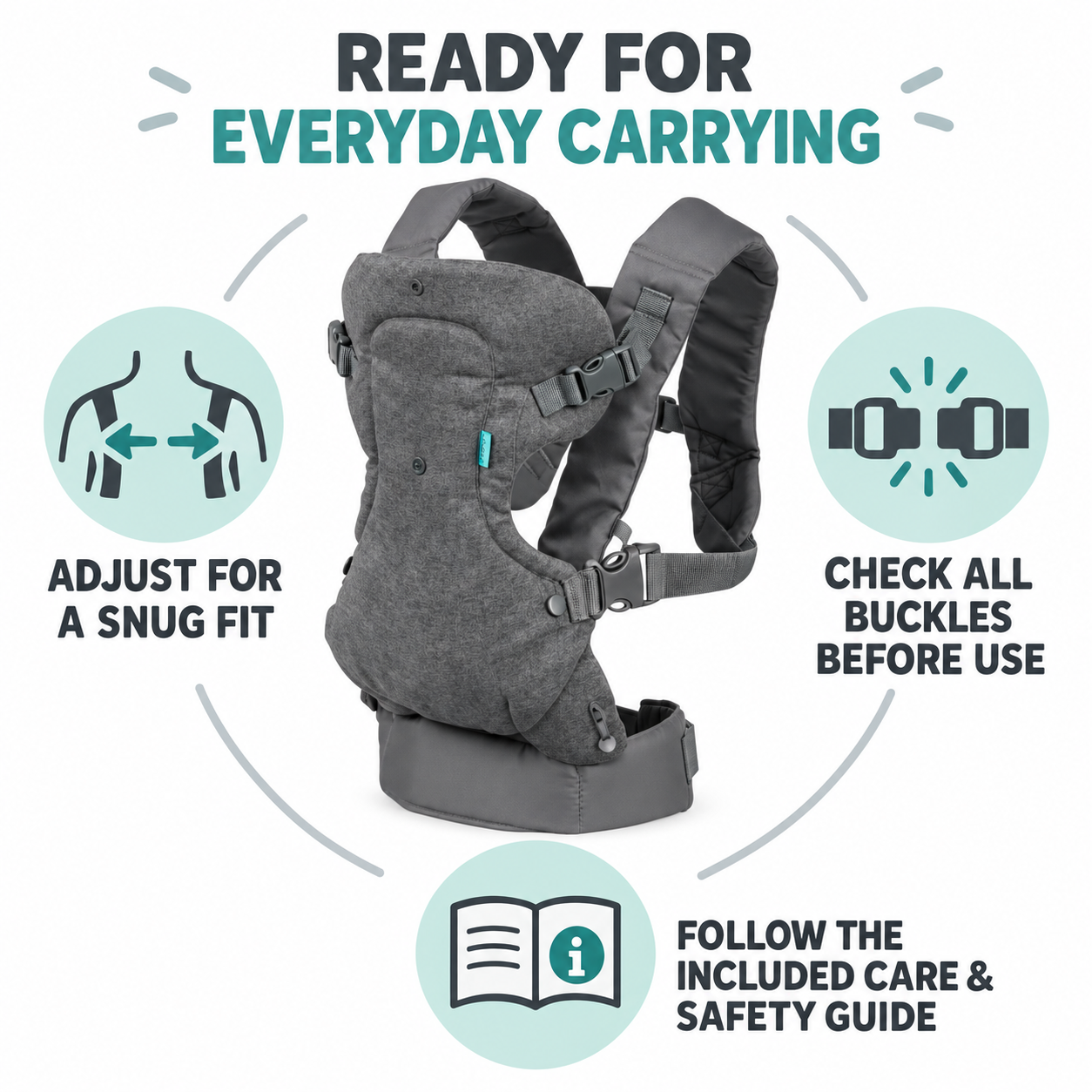 Infantino Ergonomic Baby Carrier – Choose 4-in-1 Flip or Cuddle Up Hooded Owl | Infant to Toddler- Grey
