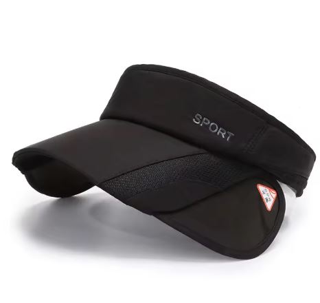 Unisex Adjustable Sports Sun Visor Cap – Wide Brim Open Top Hat for Golf, Running & Outdoor Activities