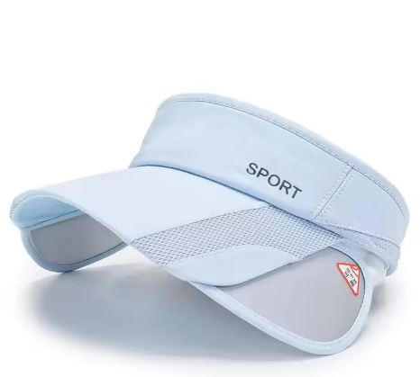 Unisex Adjustable Sports Sun Visor Cap – Wide Brim Open Top Hat for Golf, Running & Outdoor Activities