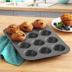 2 in 1 BAKING SET!!! Non-Stick Muffin & Cupcake Baking Tray + (FREE 12pcs silicone reusable cupcakes mould)