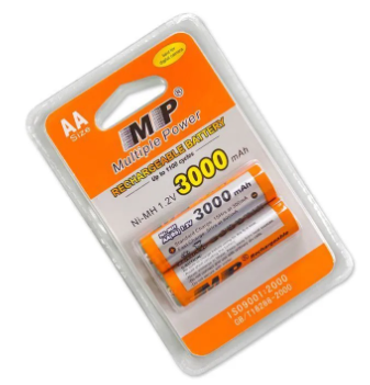 Multiple Power AA 1.2V 3000mAh MP Rechargeable Batteries Re-charged For Up To 1000 Times