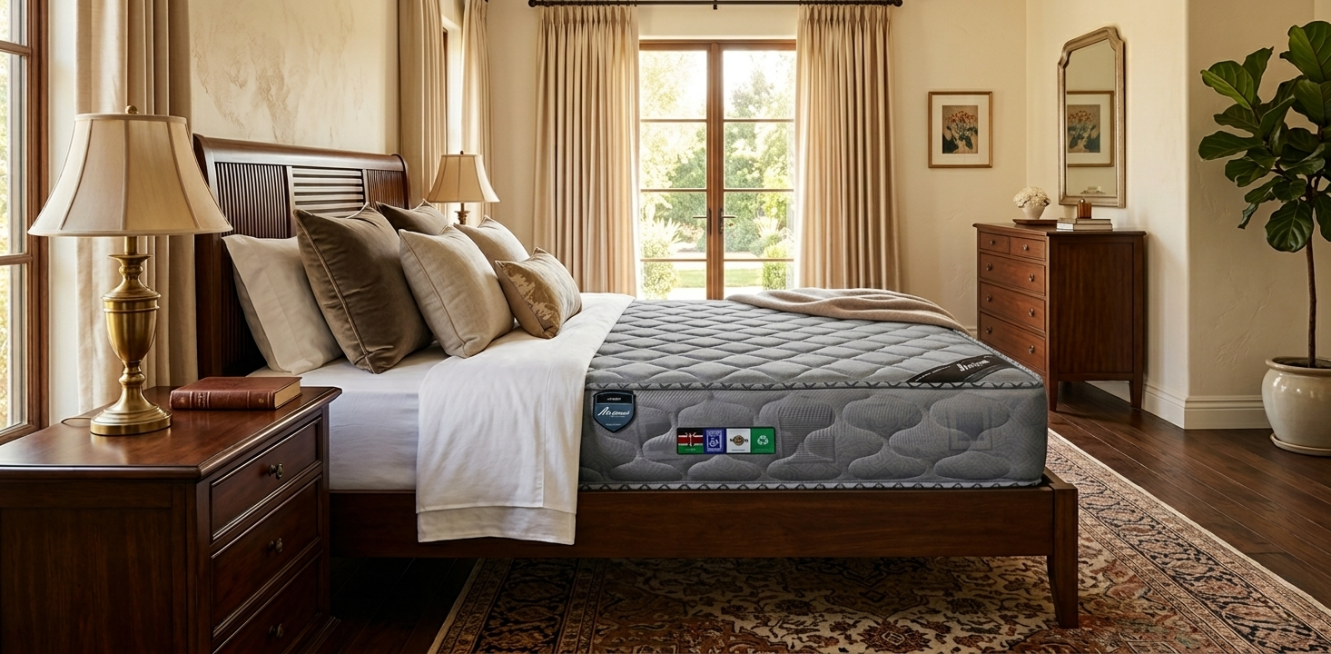 9-Inches Meijiamei CLASSIC Quilted Orthopedic Pocket Spring Mattress – Premium Back Support, Pressure Relief, and Ultimate Comfort, with Up to 10 Years Warranty (Random color dispatch)