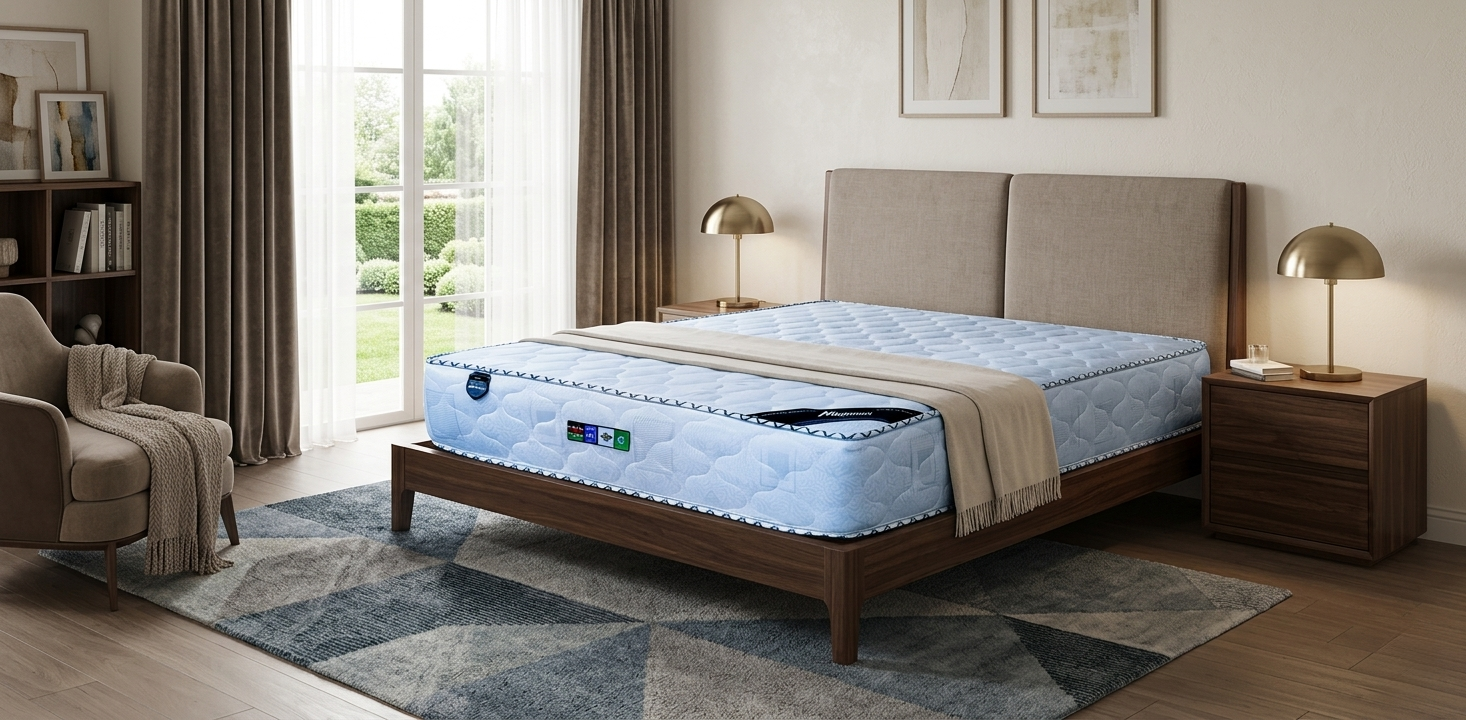 9-Inches Meijiamei CLASSIC Quilted Orthopedic Pocket Spring Mattress – Premium Back Support, Pressure Relief, and Ultimate Comfort, with Up to 10 Years Warranty (Random color dispatch)