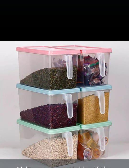 Fridge & Cereal Storage Containers – Airtight Food Storage Box – BPA-Free Plastic with Secure Lid – Ideal for Cereals, Grains, Pasta, Snacks & Fridge Organization – Transparent Kitchen Container