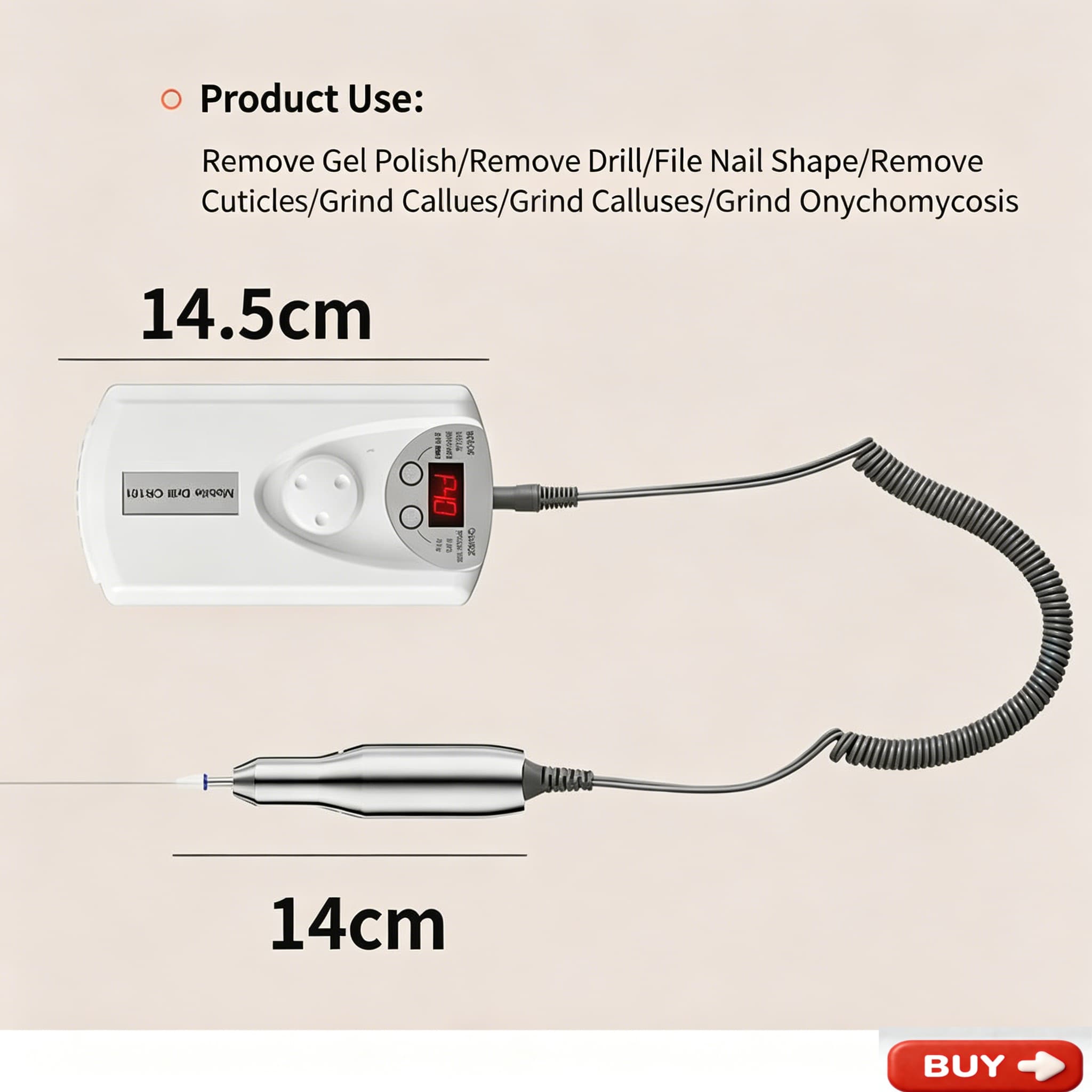 【Promotion】Smartrahalife Cordless Electric Nail Drill Kit – Rechargeable Professional E-file for Acrylic & Gel Nail Removal, Low Heat Handheld Manicure Tool with Multiple Bits