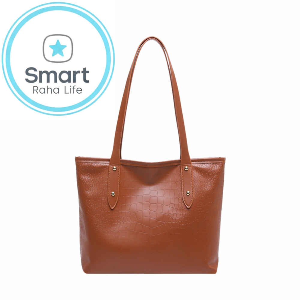 Smartrahalife Fashion PU Leather Tote Bag for Women, 3 Ways to Wear: Shoulder/Crossbody/Handbag, Casual Portable Purse with Local Fast Delivery