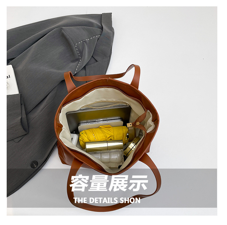 Smartrahalife Fashion PU Leather Tote Bag for Women, 3 Ways to Wear: Shoulder/Crossbody/Handbag, Casual Portable Purse with Local Fast Delivery