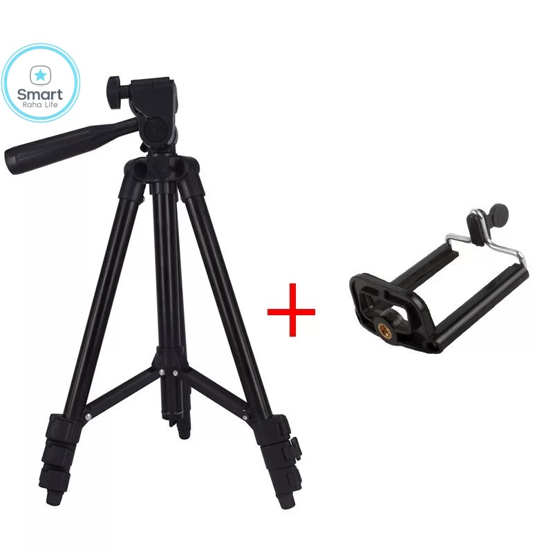 【Promotion】Smartrahalife Aluminum Alloy Tripod, Adjustable Portable Tripod Stand Compatible with All Smartphones & DSLR Digital Cameras, Equipped with Phone Clip and Storage Bag for Live Broadcast