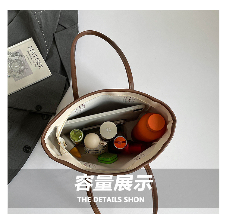Smartrahalife Fashion PU Leather Tote Bag for Women, 3 Ways to Wear: Shoulder/Crossbody/Handbag, Casual Portable Purse with Local Fast Delivery