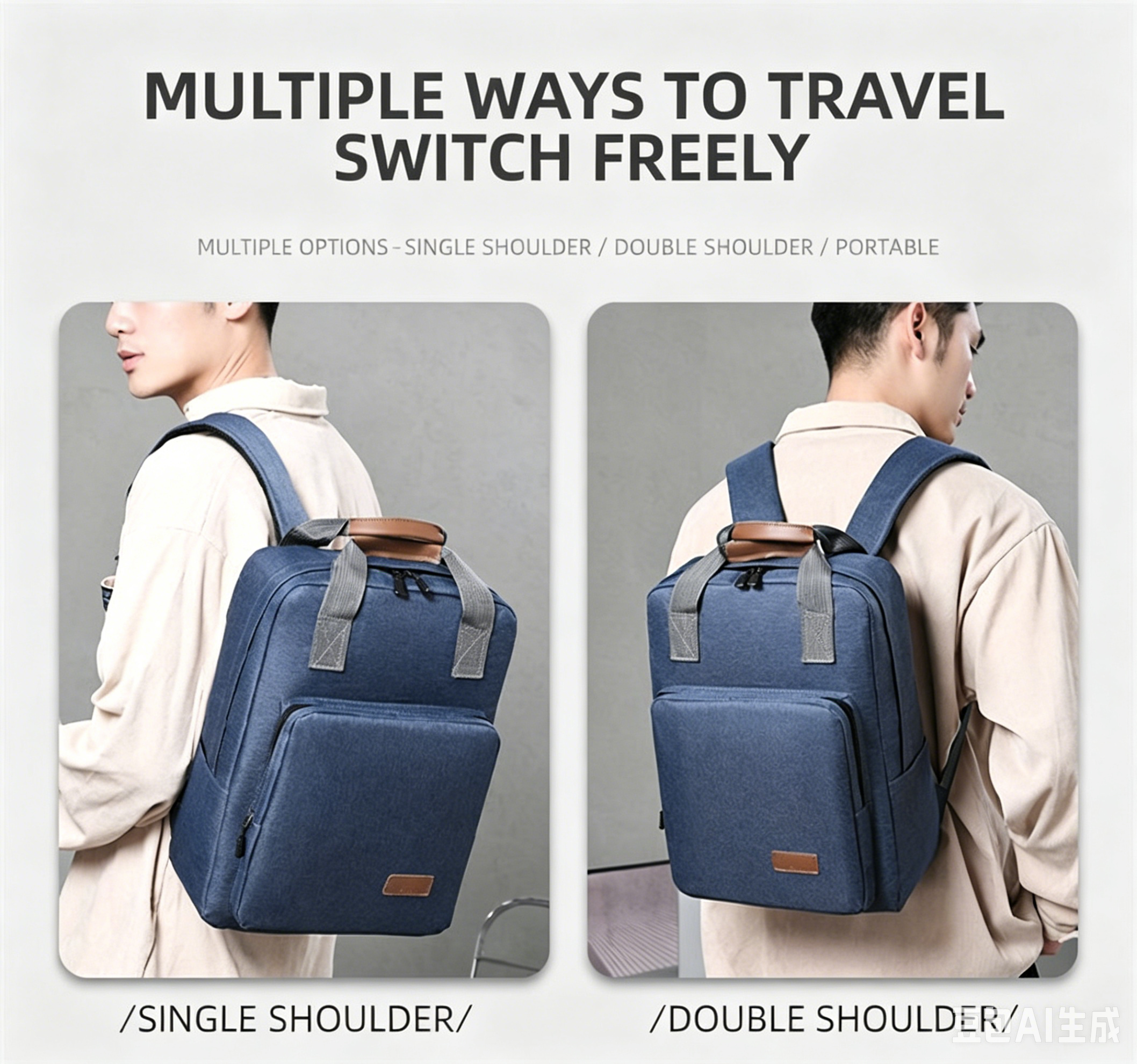 Smartrahalife 3-Piece Laptop Backpack Set, USB Charging Anti-Theft Travel Bags for Men Women, Lightweight Nylon School Bookbags Medium Size for College Business