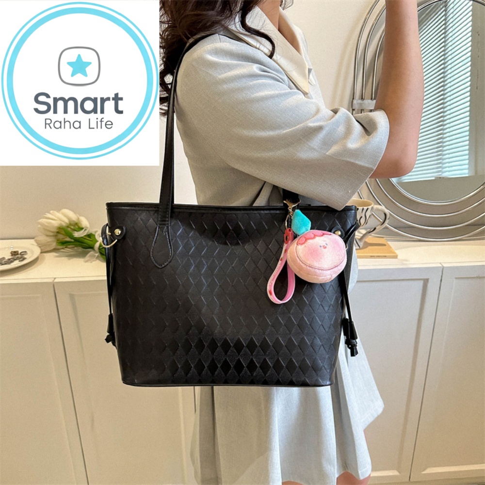 Smartrahalife Fashion PU Leather Tote Bag for Women, 3 Ways to Wear: Shoulder/Crossbody/Handbag, Casual Portable Purse with Local Fast Delivery