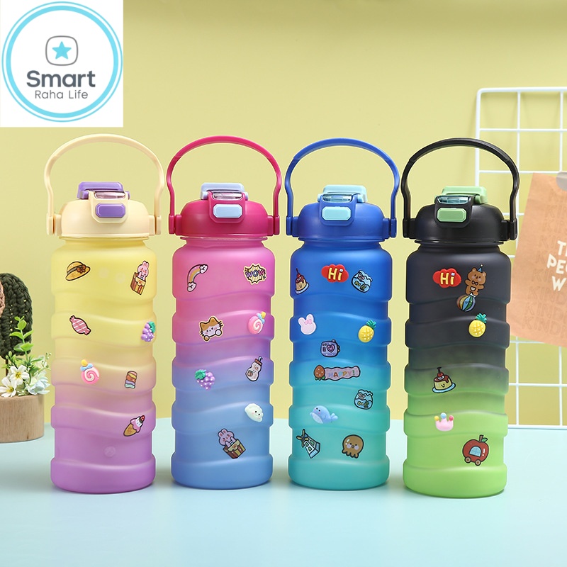 Smartrahalife 3PCS Water Bottles Set, 1800/800ML/280ML Large Capacity BPA-Free Frosted Sports Mugs, 3-in-1 Stanley Style Travel Cups with Straw & Leakproof Lid, Portable for Office Gym Coffe