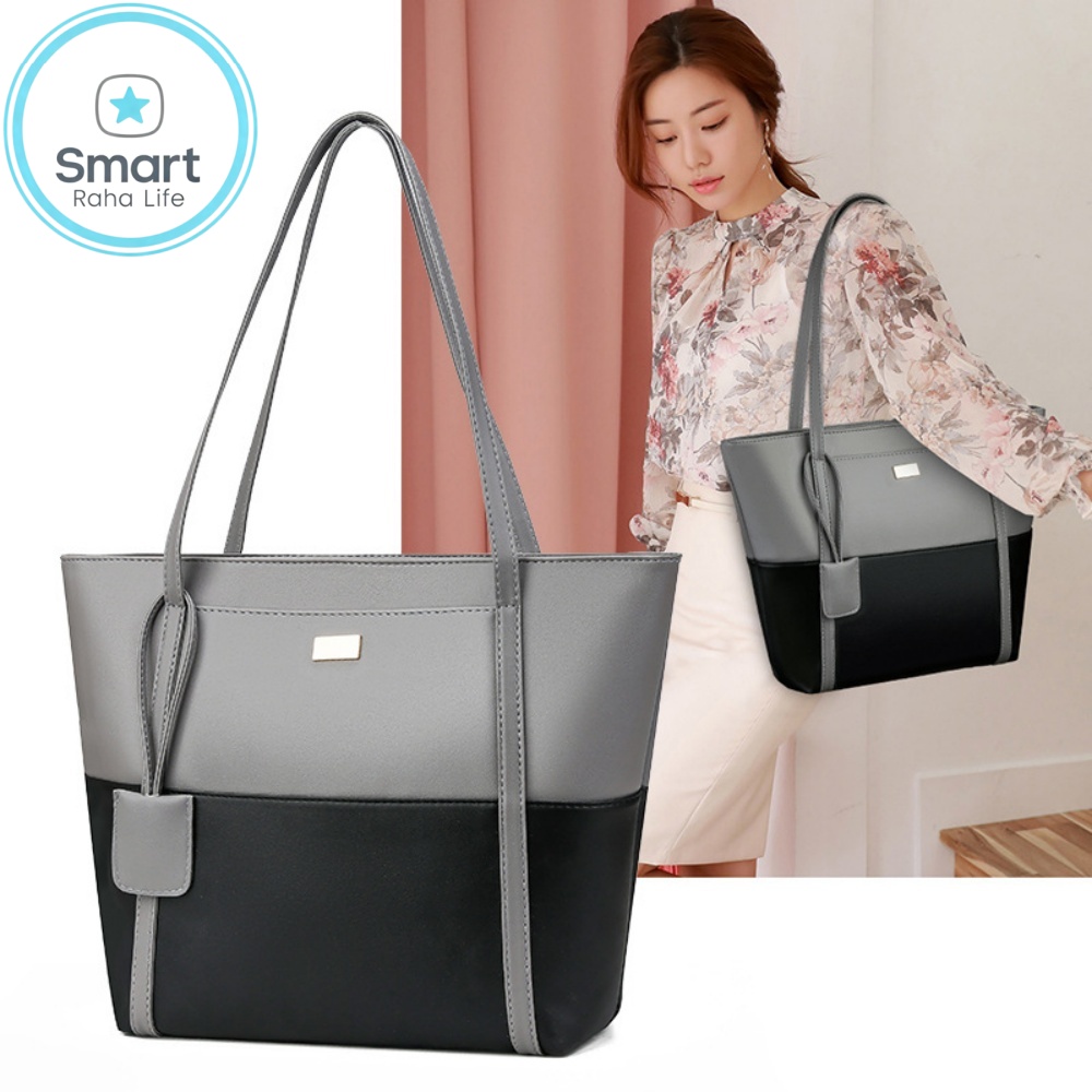 Smartrahalife Fashion PU Leather Tote Bag for Women, 3 Ways to Wear: Shoulder/Crossbody/Handbag, Casual Portable Purse with Local Fast Delivery