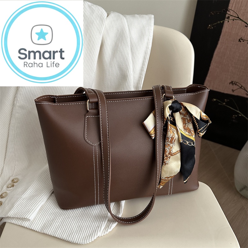 Smartrahalife Fashion PU Leather Tote Bag for Women, 3 Ways to Wear: Shoulder/Crossbody/Handbag, Casual Portable Purse with Local Fast Delivery