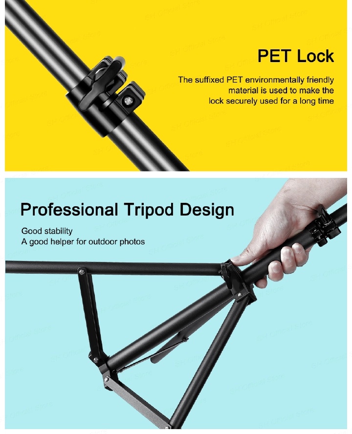 【Promotion】Smartrahalife 2.1M 4-in-1 Universal Tripod Stand Kit – Includes Ball Head, Phone Clip & Bluetooth Remote, Compatible with Camera, Smartphone, Projector, Monopod for Vlogging, Live Streaming
