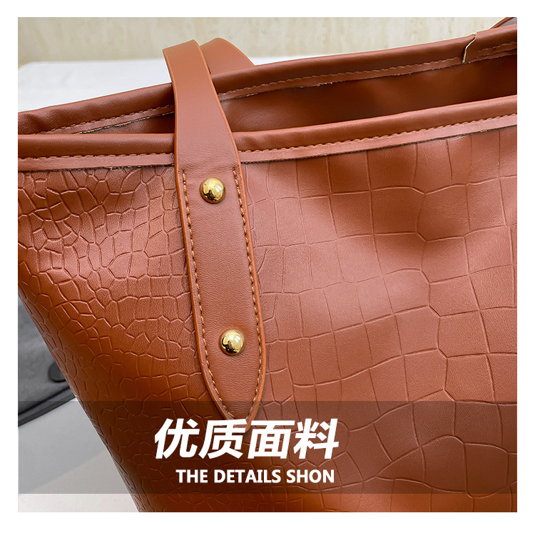 Smartrahalife Fashion PU Leather Tote Bag for Women, 3 Ways to Wear: Shoulder/Crossbody/Handbag, Casual Portable Purse with Local Fast Delivery