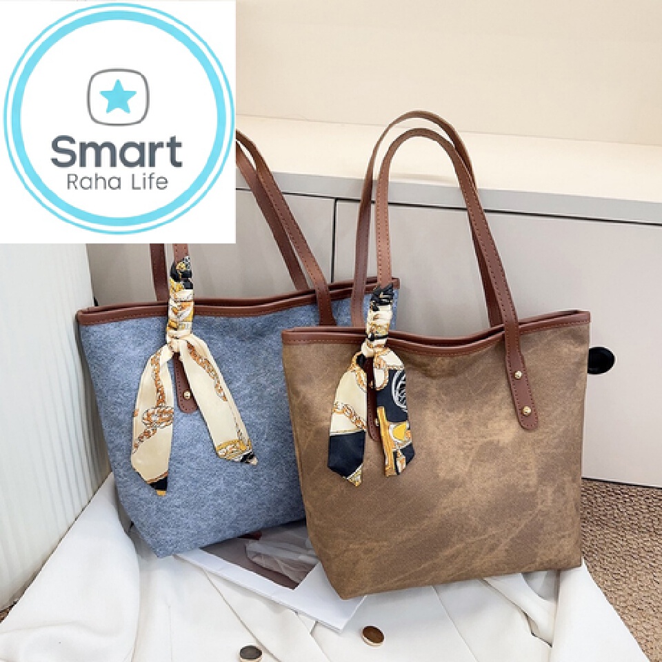 Smartrahalife Fashion PU Leather Tote Bag for Women, 3 Ways to Wear: Shoulder/Crossbody/Handbag, Casual Portable Purse with Local Fast Delivery