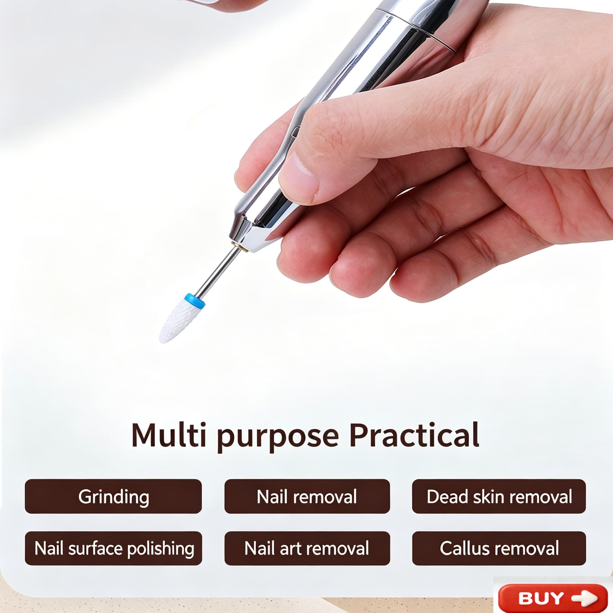 【Promotion】Smartrahalife Cordless Electric Nail Drill Kit – Rechargeable Professional E-file for Acrylic & Gel Nail Removal, Low Heat Handheld Manicure Tool with Multiple Bits
