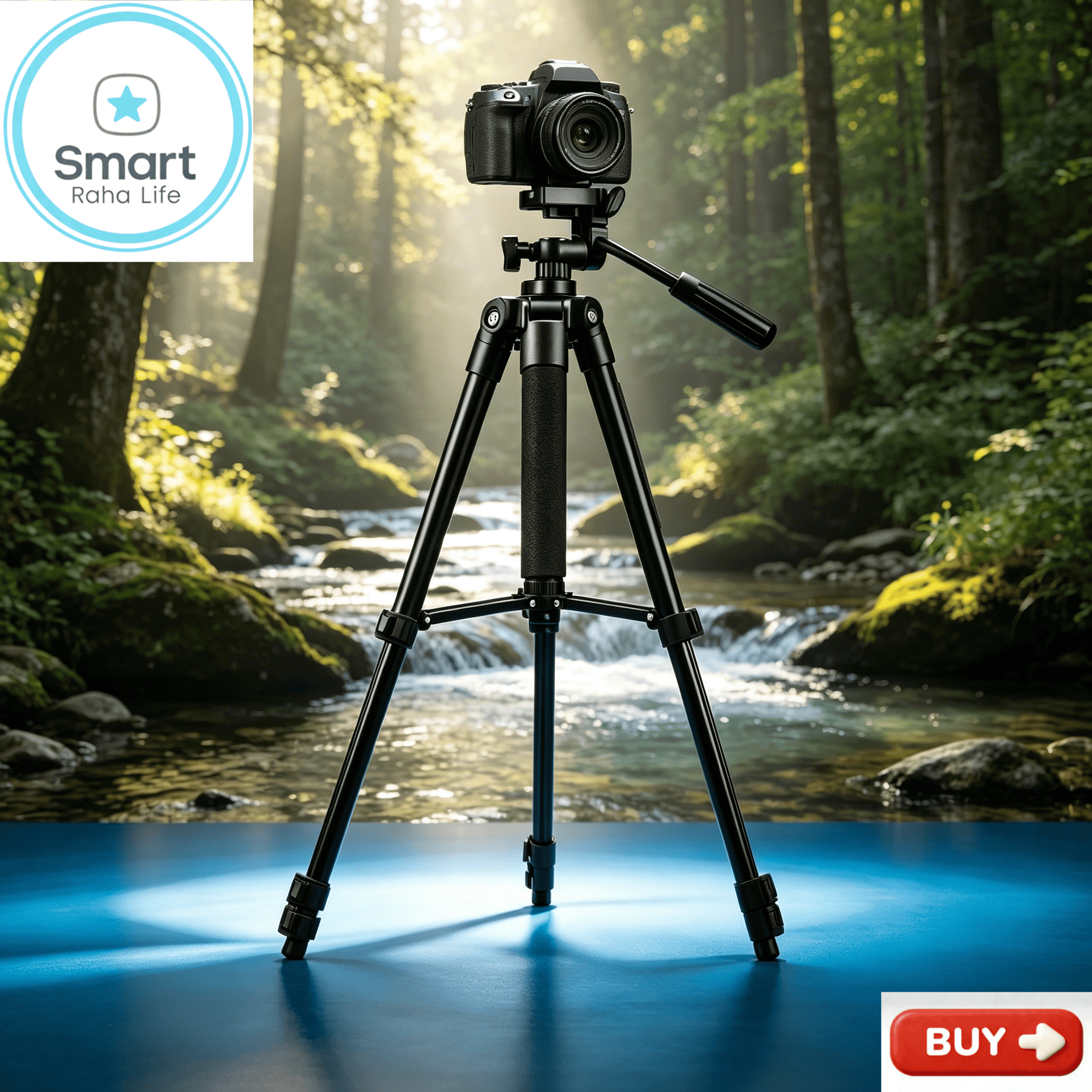 【Promotion】Smartrahalife Aluminum Alloy Tripod, Adjustable Portable Tripod Stand Compatible with All Smartphones & DSLR Digital Cameras, Equipped with Phone Clip and Storage Bag for Live Broadcast
