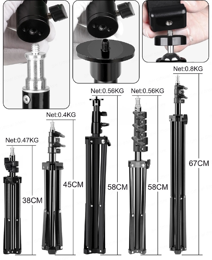 【Promotion】Smartrahalife 2.1M 4-in-1 Universal Tripod Stand Kit – Includes Ball Head, Phone Clip & Bluetooth Remote, Compatible with Camera, Smartphone, Projector, Monopod for Vlogging, Live Streaming