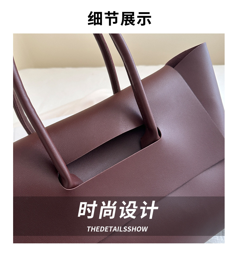 Smartrahalife Fashion PU Leather Tote Bag for Women, 3 Ways to Wear: Shoulder/Crossbody/Handbag, Casual Portable Purse with Local Fast Delivery