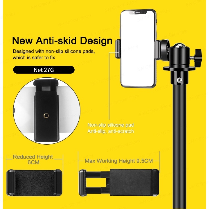 【Promotion】Smartrahalife 2.1M 4-in-1 Universal Tripod Stand Kit – Includes Ball Head, Phone Clip & Bluetooth Remote, Compatible with Camera, Smartphone, Projector, Monopod for Vlogging, Live Streaming