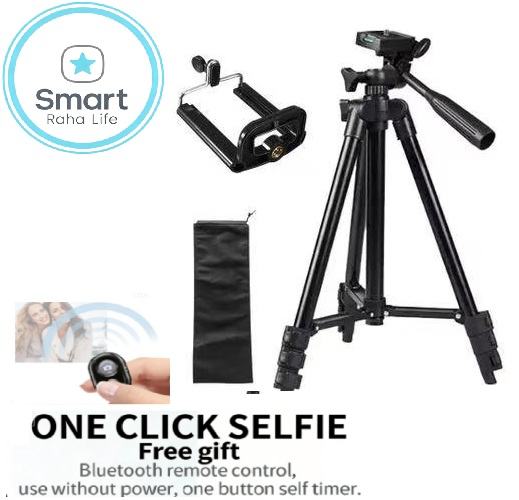 【Promotion】Smartrahalife Aluminum Alloy Tripod, Adjustable Portable Tripod Stand Compatible with All Smartphones & DSLR Digital Cameras, Equipped with Phone Clip and Storage Bag for Live Broadcast