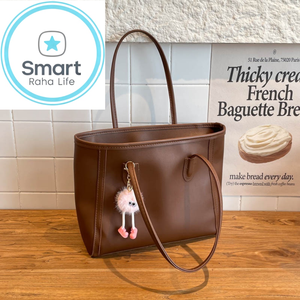 Smartrahalife Fashion PU Leather Tote Bag for Women, 3 Ways to Wear: Shoulder/Crossbody/Handbag, Casual Portable Purse with Local Fast Delivery