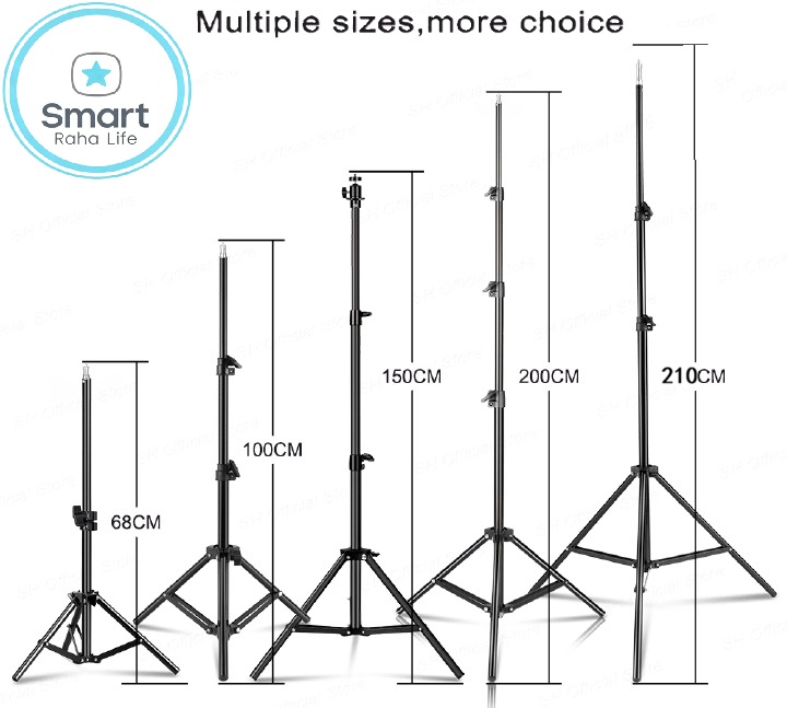 【Promotion】Smartrahalife 2.1M 4-in-1 Universal Tripod Stand Kit – Includes Ball Head, Phone Clip & Bluetooth Remote, Compatible with Camera, Smartphone, Projector, Monopod for Vlogging, Live Streaming