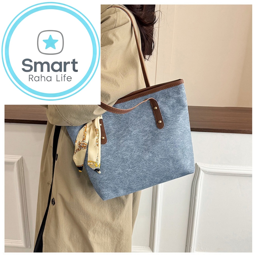 Smartrahalife Fashion PU Leather Tote Bag for Women, 3 Ways to Wear: Shoulder/Crossbody/Handbag, Casual Portable Purse with Local Fast Delivery