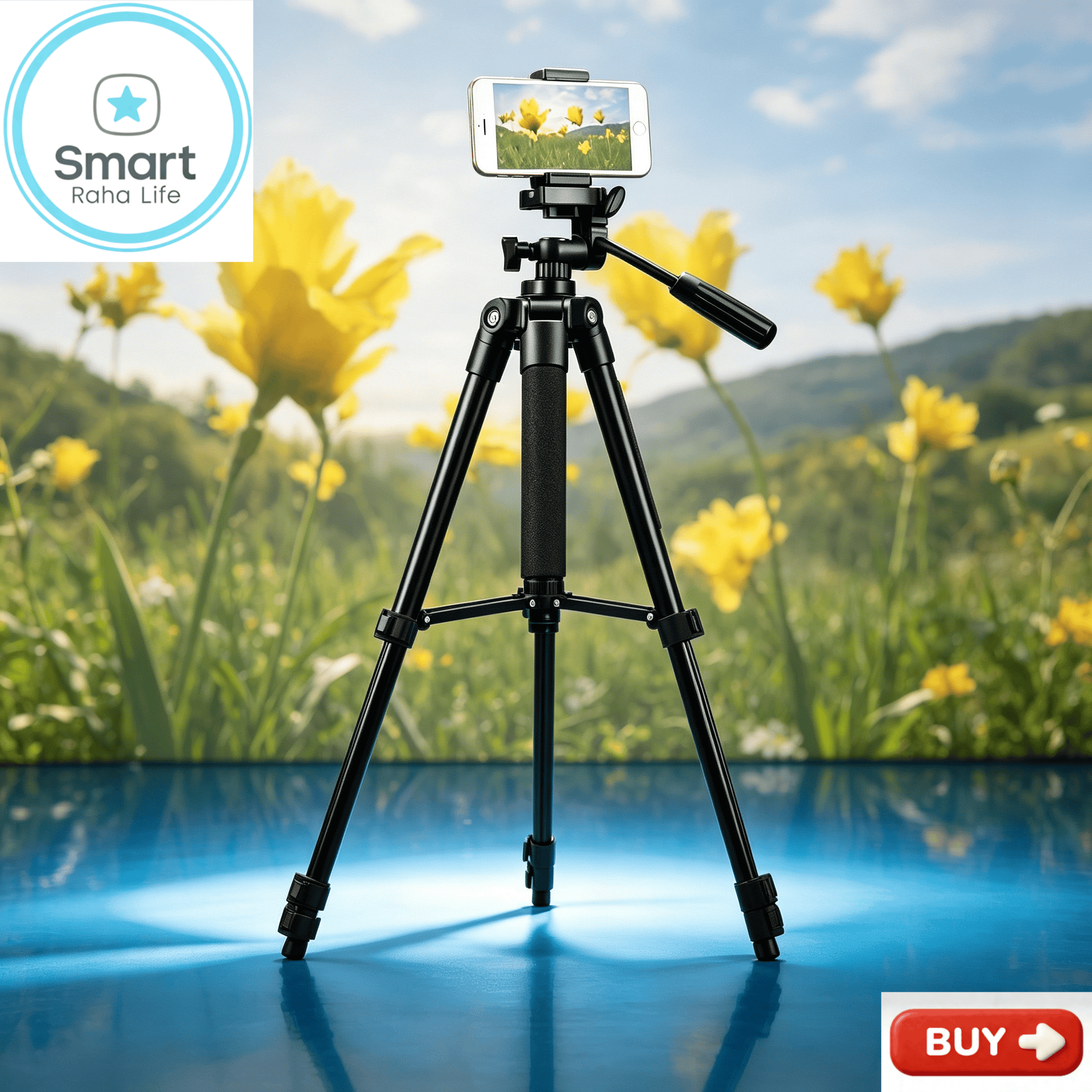 【Promotion】Smartrahalife Aluminum Alloy Tripod, Adjustable Portable Tripod Stand Compatible with All Smartphones & DSLR Digital Cameras, Equipped with Phone Clip and Storage Bag for Live Broadcast