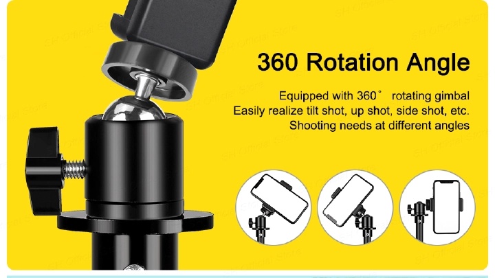 【Promotion】Smartrahalife 2.1M 4-in-1 Universal Tripod Stand Kit – Includes Ball Head, Phone Clip & Bluetooth Remote, Compatible with Camera, Smartphone, Projector, Monopod for Vlogging, Live Streaming