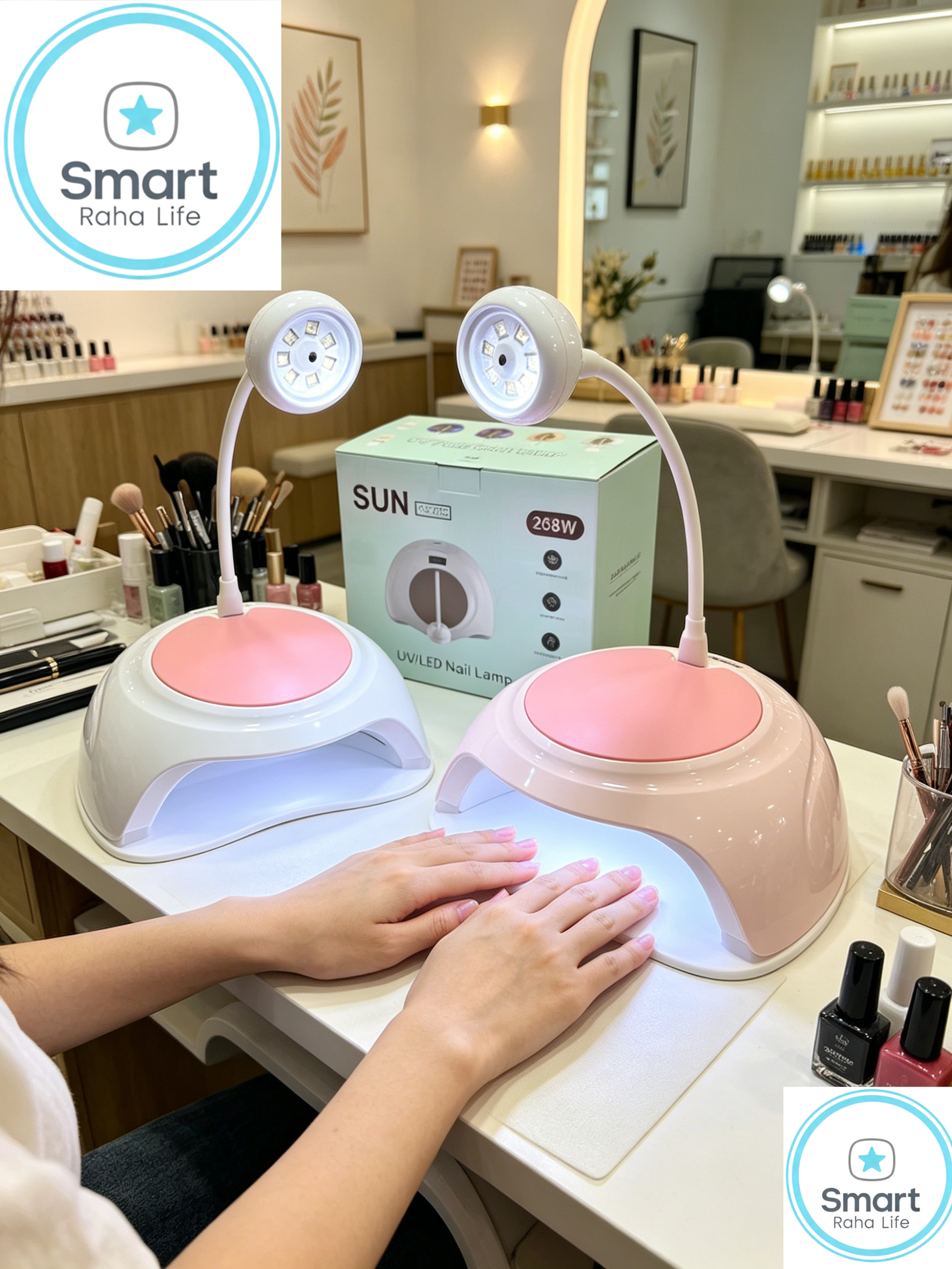 【Promotion】Smartrahalife Professional Nail Dryer Machine 268W UV LED Nail Lamp YC-57C with 360° Flexible Gooseneck, Auto Sensor Gel Nail Dryer for Salon & Home DIY