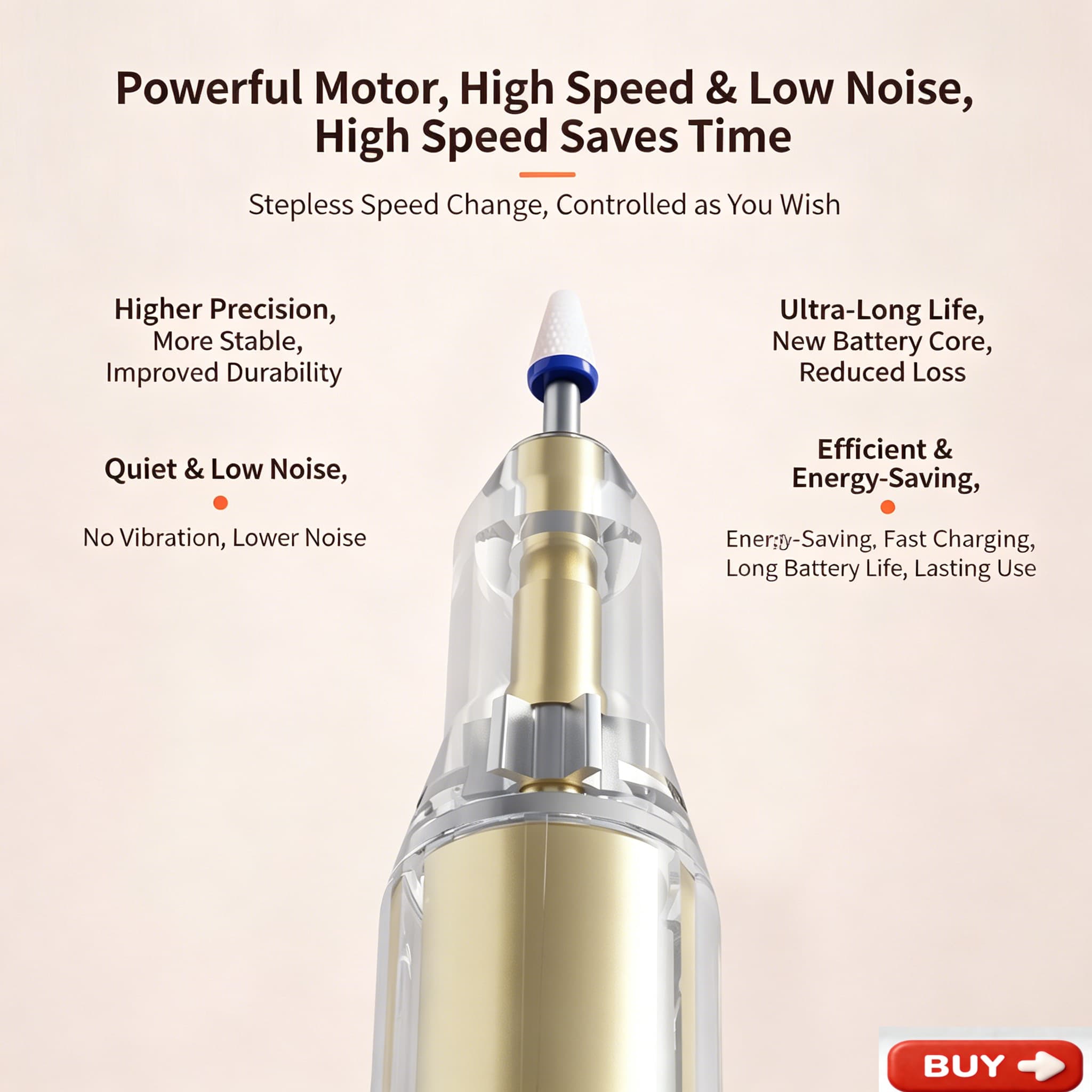 【Promotion】Smartrahalife Cordless Electric Nail Drill Kit – Rechargeable Professional E-file for Acrylic & Gel Nail Removal, Low Heat Handheld Manicure Tool with Multiple Bits