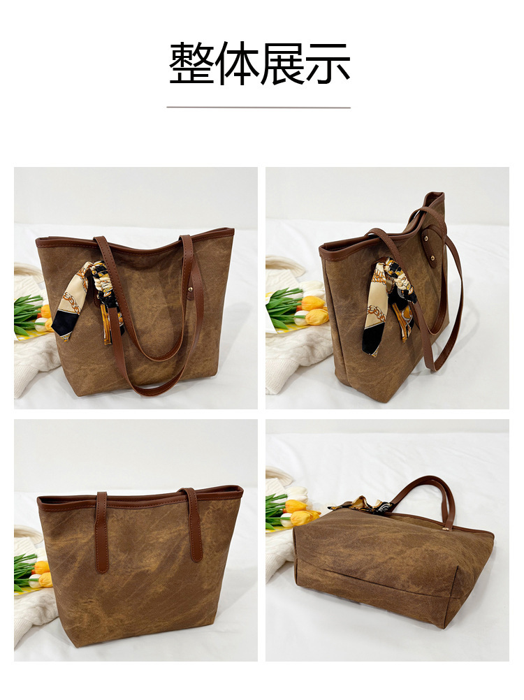 Smartrahalife Fashion PU Leather Tote Bag for Women, 3 Ways to Wear: Shoulder/Crossbody/Handbag, Casual Portable Purse with Local Fast Delivery